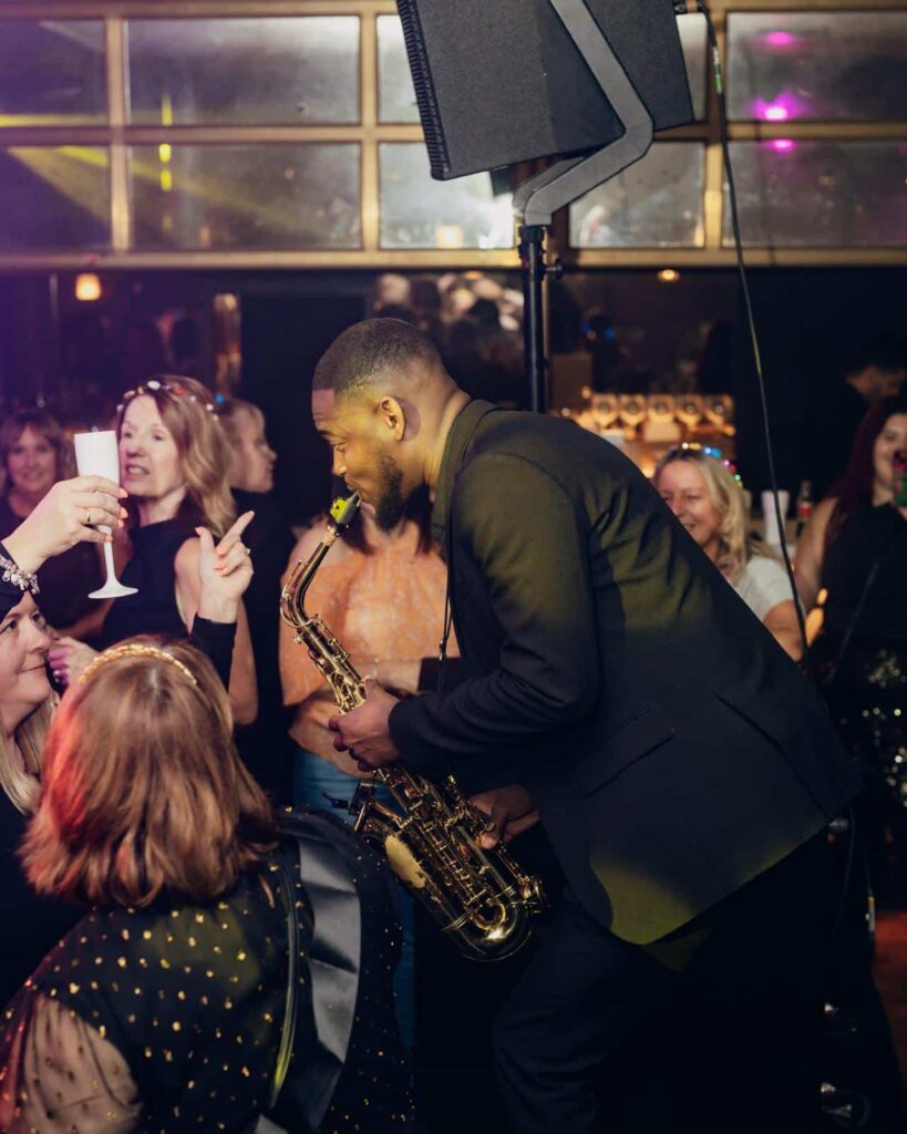 Temitope Oladipupo playing at an event